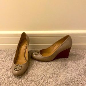 Tory Burch Beige Wedge Shoes